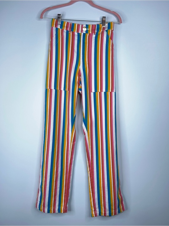 Big Bud Press Pants - Big Bud Press Work Pants Multicolor Rainbow Stripe Straight Leg Cotton Size XS